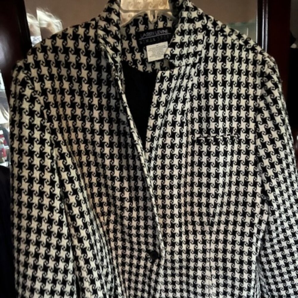 90's Larry Levine Woman Sport Houndstooth Blazer